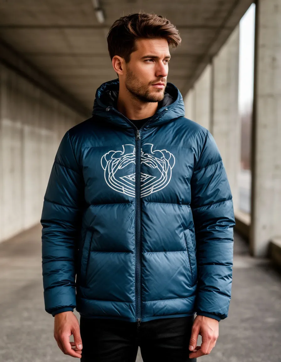 Пуховики с логотипами